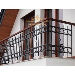 Balustrada kuta balkonowa z drewnianą poręcząBB40